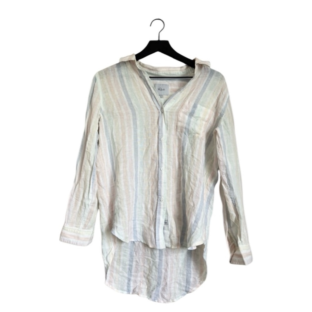 RAILS Charli Button-Down Shirt in Pastel Rainbow Stripe